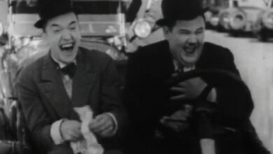 Photo of Leave ’em Laughing (1928). Gas attack in Culver City.