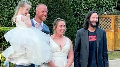 Photo of Keanu Reeves crashes couple’s wedding in England: ‘Out of this world’